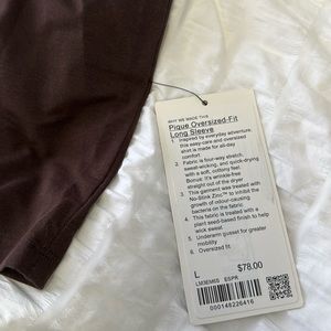 Brand NWT Lululemon Men’s Pique Oversized Fit Long Sleeve Espresso